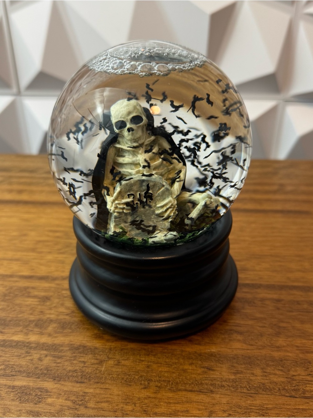 Halloween Skeleton Snow Globe Skulls Cemetery